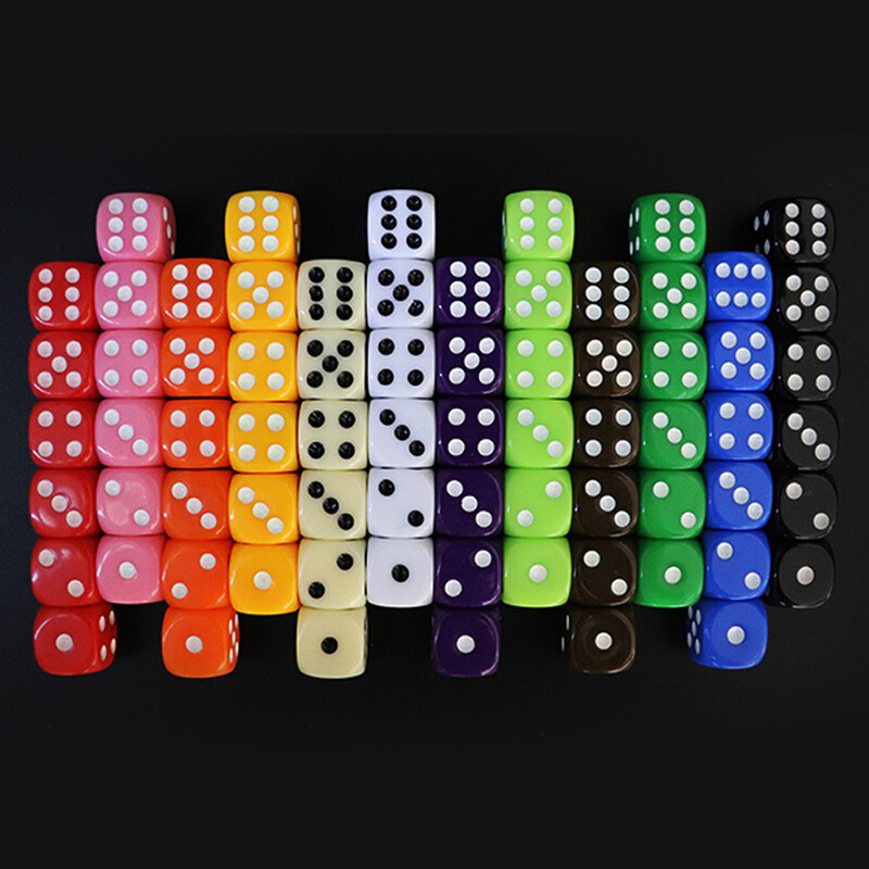 10 kom/pak. Nove kockice s akrilnim točkama 16 mm Okrugli kut Višebojna društvena igra Mahjong Dodaci Kocke 1,6 CM