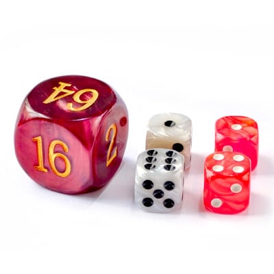 Set od 5 komada 30 MM Backgammon Pearl Dice Set - 30 MM (1 3/16") velika Backgammon kocka za udvostručenje Plus 4 komada 16 MM kockica, mramorizirane boje