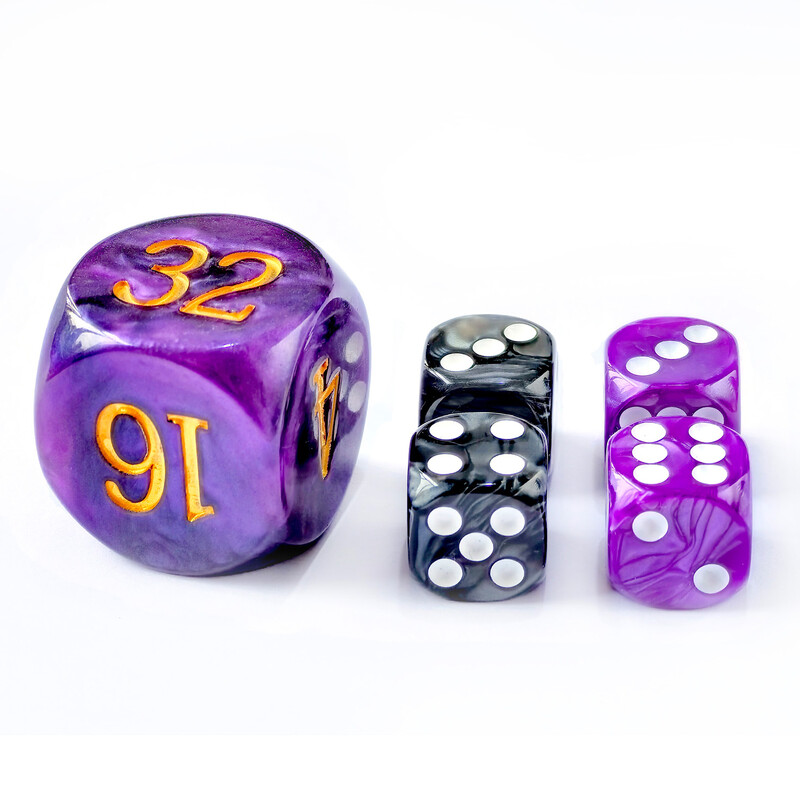 Set od 5 komada 30 MM Backgammon Pearl Dice Set - 30 MM (1 3/16") velika Backgammon kocka za udvostručenje Plus 4 komada 16 MM kockica, mramorizirane boje