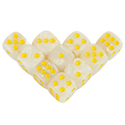 D6 set kockica Visoka kvaliteta akrilnih kockica sa zaobljenim kutovima za dodatke za društvene igre s bisernim efektom - 10 komada kockica od 16 mm