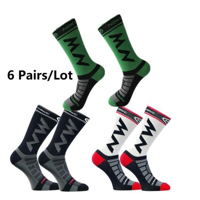 1/6 pari visokokvalitetnih prozračnih sportskih čarapa prikladnih za trčanje, brdski biciklizam i sportske čarape na otvorenom za muškarce i žene