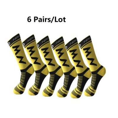 1/6 pari visokokvalitetnih prozračnih sportskih čarapa prikladnih za trčanje, brdski biciklizam i sportske čarape na otvorenom za muškarce i žene