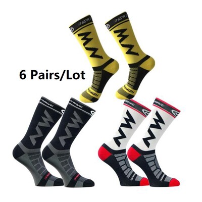 1/6 pari visokokvalitetnih prozračnih sportskih čarapa prikladnih za trčanje, brdski biciklizam i sportske čarape na otvorenom za muškarce i žene