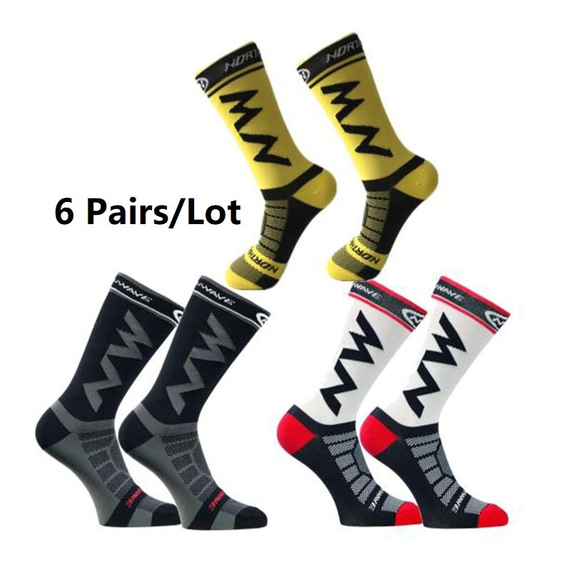 1/6 pari visokokvalitetnih prozračnih sportskih čarapa prikladnih za trčanje, brdski biciklizam i sportske čarape na otvorenom za muškarce i žene