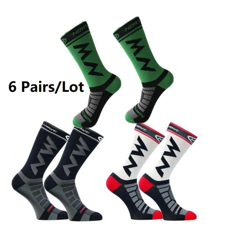 1/6 pari visokokvalitetnih prozračnih sportskih čarapa prikladnih za trčanje, brdski biciklizam i sportske čarape na otvorenom za muškarce i žene