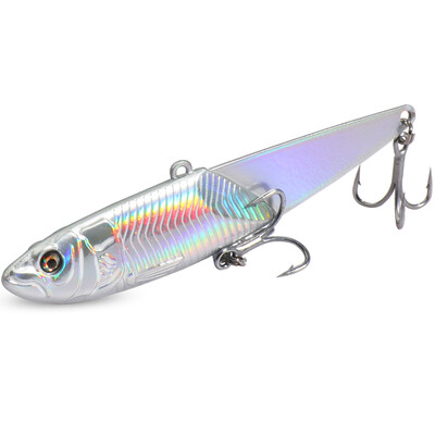VIB Metal Jig Lure 20g 30g 40g Spinner Spoon 3D Eye Color Laser Spinning Fishing Tackle Hook Drag Cast Blade Pesca Vibetion Bait