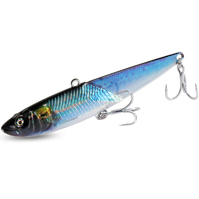 VIB Metal Jig Lure 20g 30g 40g Spinner Spoon 3D Eye Color Laser Spinning Fishing Tackle Hook Drag Cast Blade Pesca Vibetion Bait