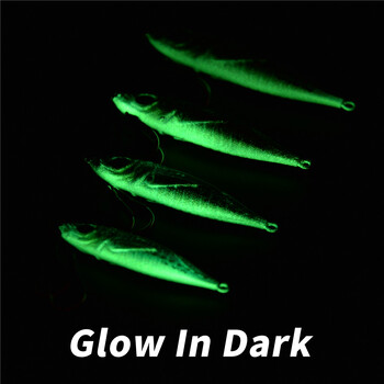 Μεταλλικές στροφές αργού ψαρέματος Luminous Slow Jigging Lure 80/120/150/200g Casting Saltwater Σφυρίδα Tuna Trolling Δόλωμα κουταλιού ψαρέματος