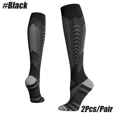 1 pár priedušných kompresných ponožiek, 15-20 mmHg, najlepšie pre mužov a ženy, beh, let, cestovanie, zdravotné sestry, tehotné ženy, turistiku