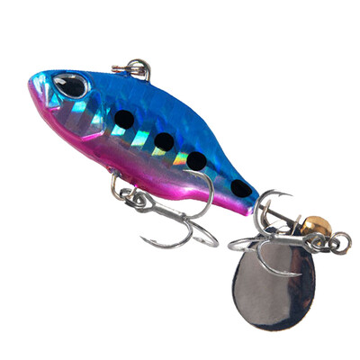 1Pcs 48MM/8.5G VIB Bait Spinner Žlica Vibracija Ribolov Mamci Umjetne 3D oči Rotirajući rep Jigs Tvrdi mamci Pesca Tackle