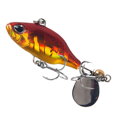 1Pcs 48MM/8.5G VIB Bait Spinner Žlica Vibracija Ribolov Mamci Umjetne 3D oči Rotirajući rep Jigs Tvrdi mamci Pesca Tackle