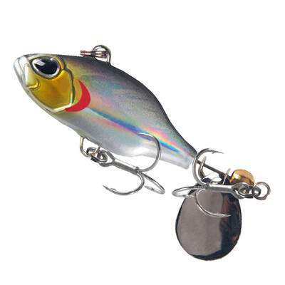 1Pcs 48MM/8.5G VIB Bait Spinner Žlica Vibracija Ribolov Mamci Umjetne 3D oči Rotirajući rep Jigs Tvrdi mamci Pesca Tackle