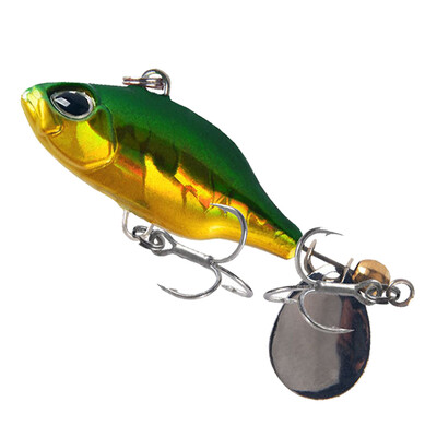 1Pcs 48MM/8.5G VIB Bait Spinner Žlica Vibracija Ribolov Mamci Umjetne 3D oči Rotirajući rep Jigs Tvrdi mamci Pesca Tackle