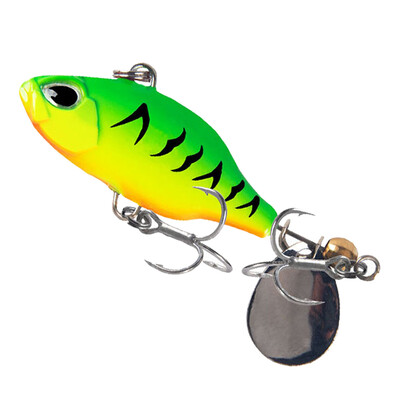 1Pcs 48MM/8.5G VIB Bait Spinner Žlica Vibracija Ribolov Mamci Umjetne 3D oči Rotirajući rep Jigs Tvrdi mamci Pesca Tackle