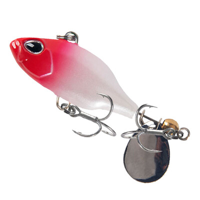 1Pcs 48MM/8.5G VIB Bait Spinner Žlica Vibracija Ribolov Mamci Umjetne 3D oči Rotirajući rep Jigs Tvrdi mamci Pesca Tackle