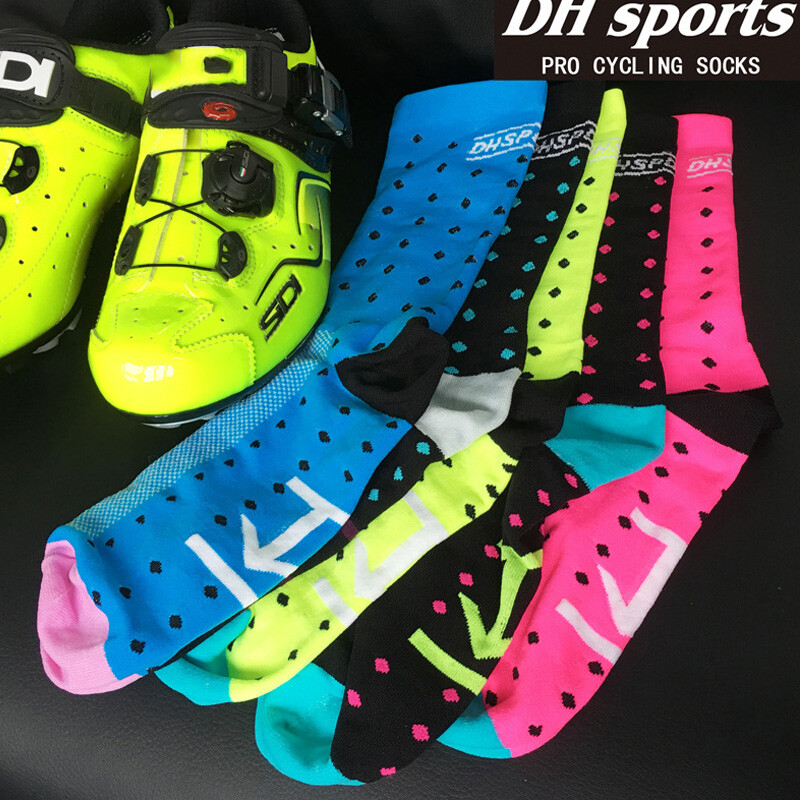 Dh sportske ženske performanse Mtb biciklističke čarape Guy Funky cestovni bicikl Najlonske pruge Biciklističke čarape za trčanje Crazy Dot Brdski bicikl