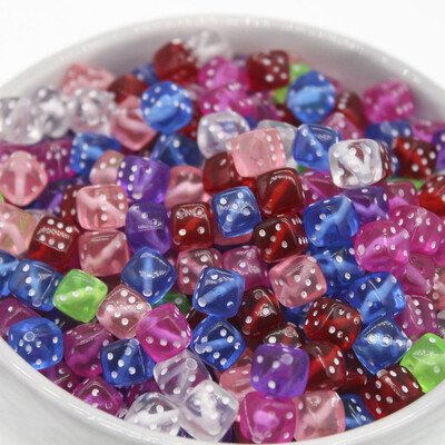 100 kom Mješovite prozirne akrilne perle za razmak od kockica 8 mm Kvadratne šarene perle DIY pribor za izradu nakita 9 boja Odaberite