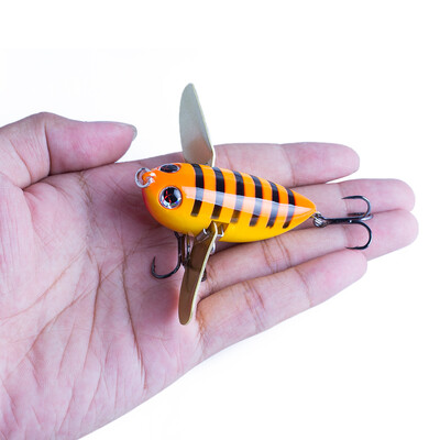 Hanlin Topwater Simulation Cicada Fishing Lures 58mm 12.5g Popper plutajući tvrdi vobleri mamac Metal Blade Wings Umjetni mamci