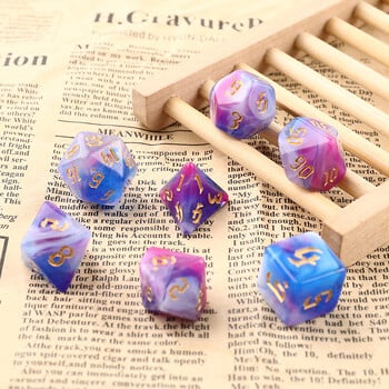 Polyhedral 7-Dice Two-Tone Swirl-DND Dice Set for RPG D4 D6 D8 D10 D% D12 D20 Игри със зарове 7 бр./компл. Family Party Board Games