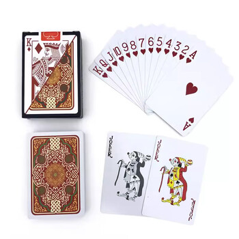 2Pcs/Lot Bridge Pattern Poker Set Card Baccarat Texas Hold\'em Пластмасови карти за игра Водоустойчива настолна игра 2,28*3,46 инча qenueson