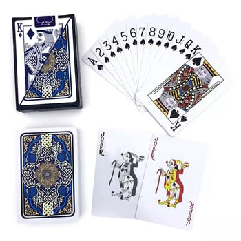 2Pcs/Lot Bridge Pattern Poker Set Card Baccarat Texas Hold\'em Пластмасови карти за игра Водоустойчива настолна игра 2,28*3,46 инча qenueson