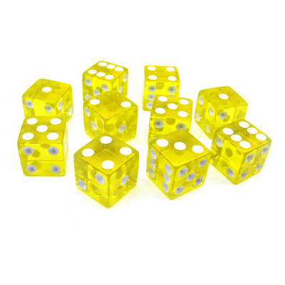 10 buc/set zaruri galbene transparente zaruri în unghi drept Accesorii pentru jocuri de masă 19 mm