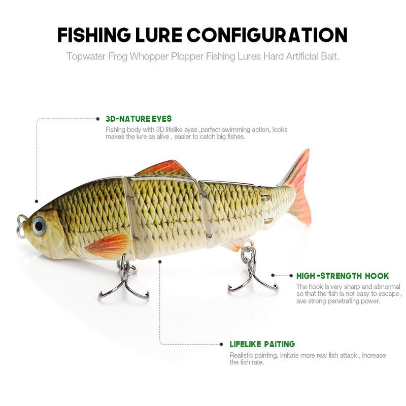 VTAVTA 12cm 16g realistični 4 segmentni mamac za zglobove umjetni mamac za ribolov tonući vobleri za štuku Swimbait Crankbaits ribolov