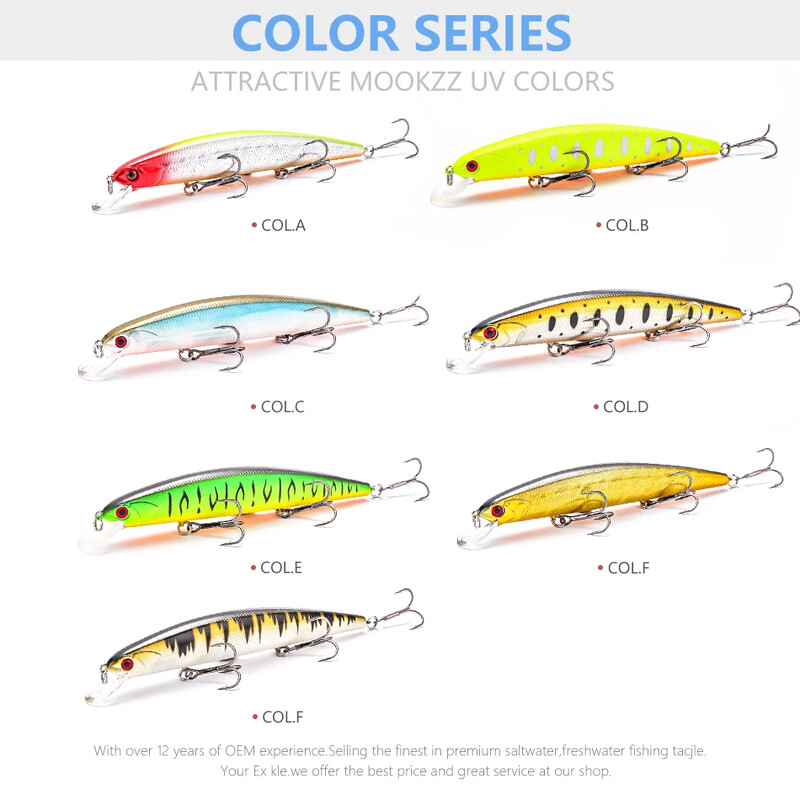 MOOKZZ 2023 Novi dolazak 130 mm 21 g Suspenzija Ribolov Mamci Minnow Visokokvalitetni mamci Vobleri Dobra akcija Profesionalni
