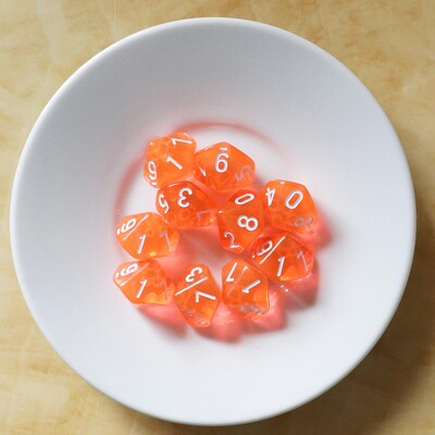 D10 desetostrane draguljaste kockice za RPG Dragons igre Set od 10 kockica