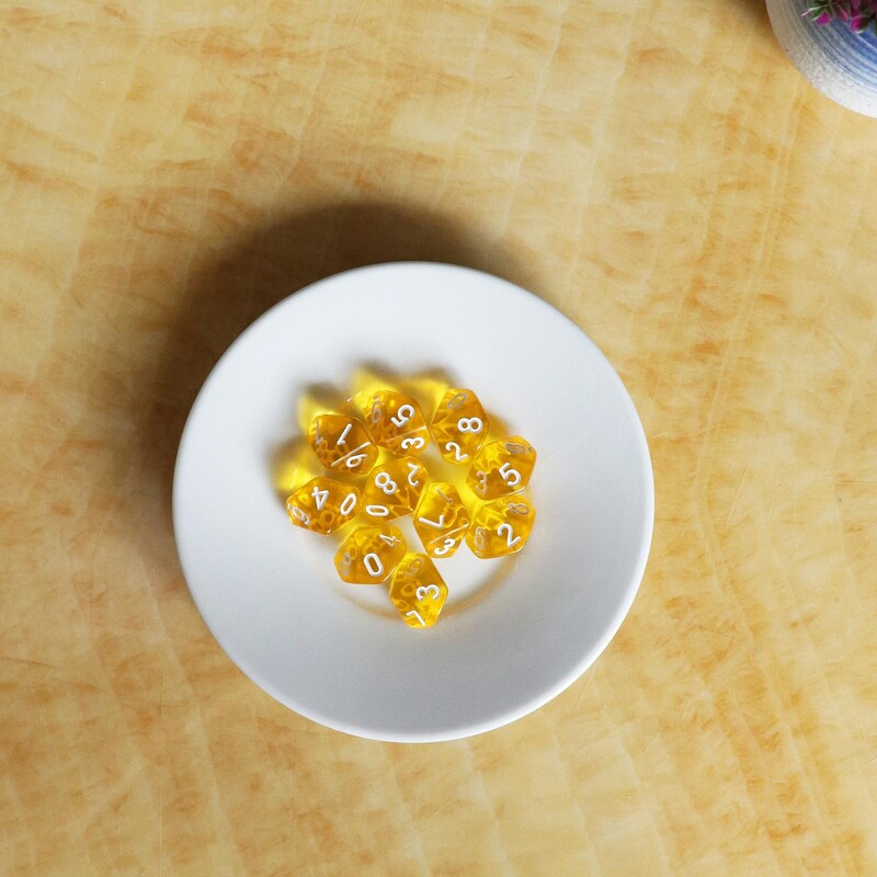 D10 desetostrane draguljaste kockice za RPG Dragons igre Set od 10 kockica