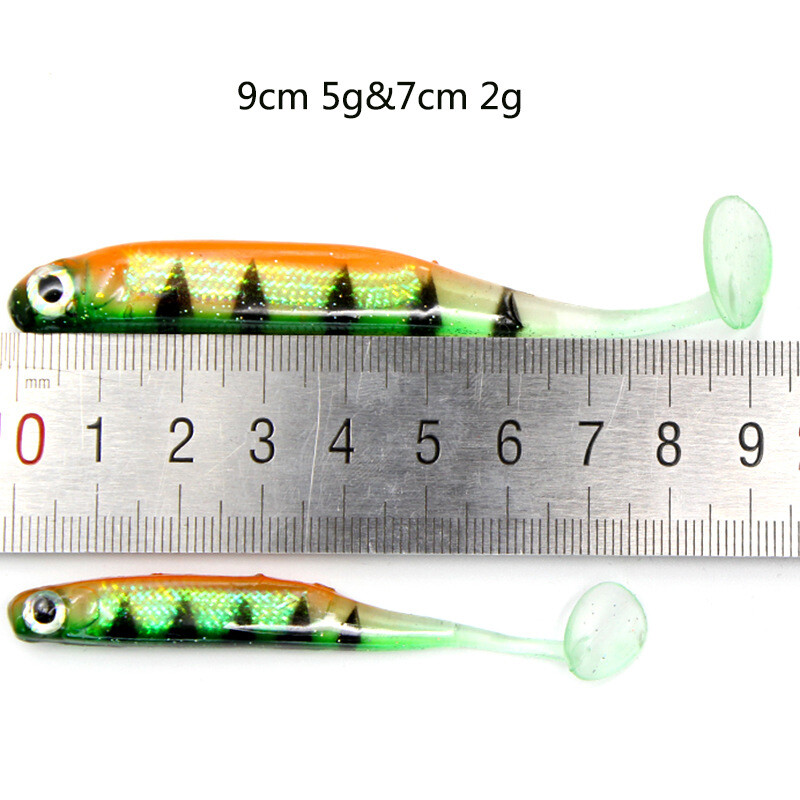 5pcs/Lot Jigging Wobblers Mamac za ribolov 9cm 7cm 2g 5g shad T-tail meki mamac Umjetni silikonski mamci Pribor za pecanje bas štuke
