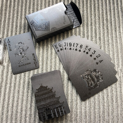 Melns pokera aksesuāri Spēļu kārtis Torņa stila 54Gb/komplekts Perfect Pure Collection Magic Card Plastmasas pokera kārtis