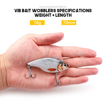 VTAVTA 7cm 18g Rattlin Vib Fishing Lure Sinking Wobblers For Pike Fishing Crankbaits Lure Crank Baits Artificial VIB Lures Metal