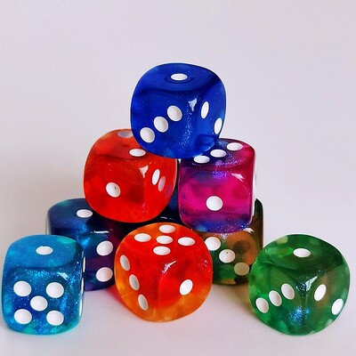 10 buc/lot D6 zaruri 6 fețe zaruri Joc de masă cazinou zaruri acrilice cu margine rotundă zaruri D6 12 mm zaruri cazinou zaruri DND