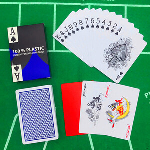 2 sady/veľa Bridge Pattern Poker Baccarat Plastové vodotesné hracie karty Malé písmenká Texas Hold'em spoločenská hra 2,28*3,46 palca