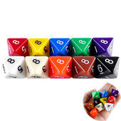 D8 Polyhedrálne kocky 15,5 mm TRPG DND Digitálna hracia sada s kockami 8 strán 10 ks pre stolové hry