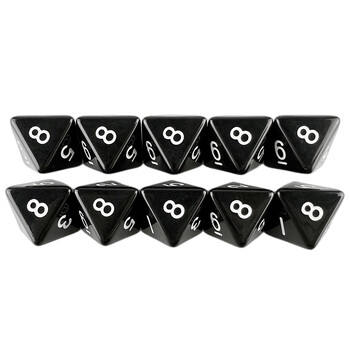 D8 Polyhedral Dice 15,5 mm TRPG DND Комплект за дигитална игра със зарове 8 страни 10 бр. за настолна игра