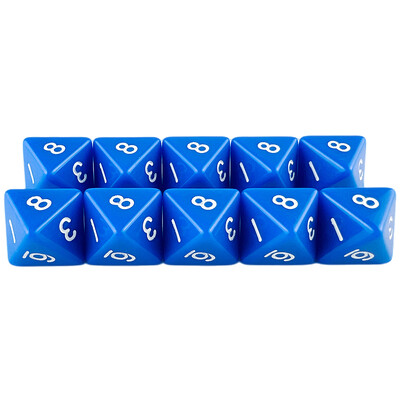 D8 Polyhedrálne kocky 15,5 mm TRPG DND Digitálna hracia sada s kockami 8 strán 10 ks pre stolové hry