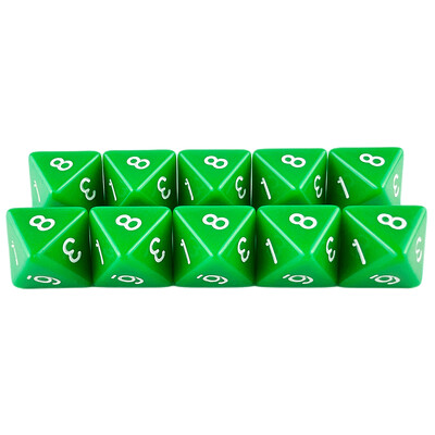D8 Polyhedrálne kocky 15,5 mm TRPG DND Digitálna hracia sada s kockami 8 strán 10 ks pre stolové hry