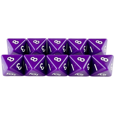 D8 Polyhedrálne kocky 15,5 mm TRPG DND Digitálna hracia sada s kockami 8 strán 10 ks pre stolové hry