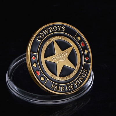 Pokera kāršu aizsargs aizsargs Pokera kārtis Metāla suvenīru žetonu komplekts Kazino monētas Pokera spēles Hold`em piederumi Laimes monēta viņam