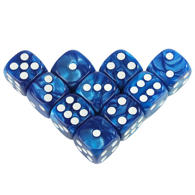 16MM okrugli kutni set kockica za igru, 6-strane mramorne akrilne kockice za stolnu igru, kockanje, zabava, zabava