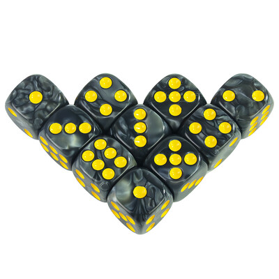 16MM okrugli kutni set kockica za igru, 6-strane mramorne akrilne kockice za stolnu igru, kockanje, zabava, zabava