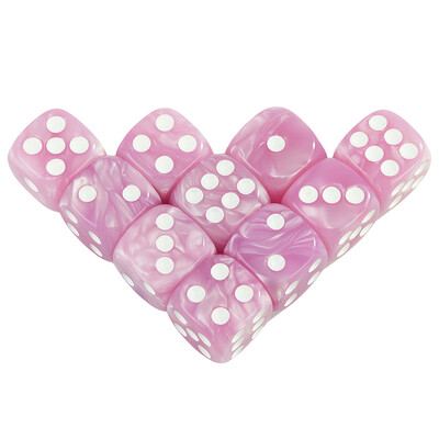 16MM okrugli kutni set kockica za igru, 6-strane mramorne akrilne kockice za stolnu igru, kockanje, zabava, zabava