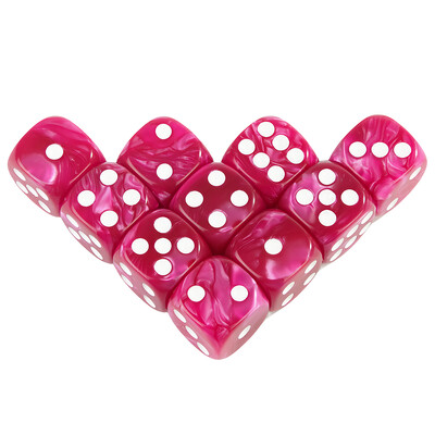 16MM okrugli kutni set kockica za igru, 6-strane mramorne akrilne kockice za stolnu igru, kockanje, zabava, zabava