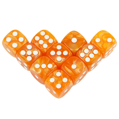 16MM okrugli kutni set kockica za igru, 6-strane mramorne akrilne kockice za stolnu igru, kockanje, zabava, zabava