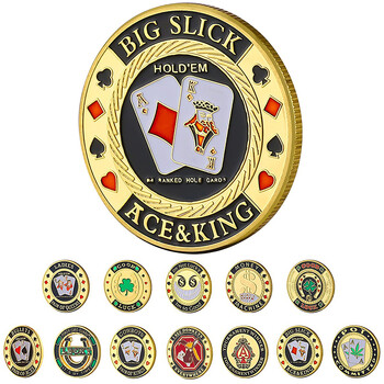 Metal Poker Coin Card Guard Protector Κάρτες πόκερ Καλή τύχη Πρόκληση Coin Chips Casino Dealer Token Souvenir Συλλεκτικά δώρα