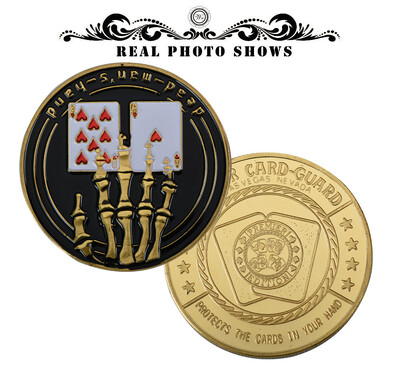 Protector de protecție pentru cărți pentru monede de poker din metal Cărți de poker Provocare noroc Monede Jetoane de cazinou Dealer Jeton Suvenir Cadouri de colecție