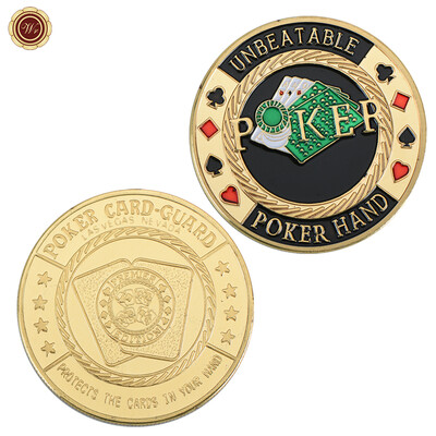 Protector de protecție pentru cărți pentru monede de poker din metal Cărți de poker Provocare noroc Monede Jetoane de cazinou Dealer Jeton Suvenir Cadouri de colecție