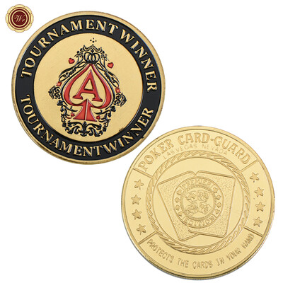 Protector de protecție pentru cărți pentru monede de poker din metal Cărți de poker Provocare noroc Monede Jetoane de cazinou Dealer Jeton Suvenir Cadouri de colecție